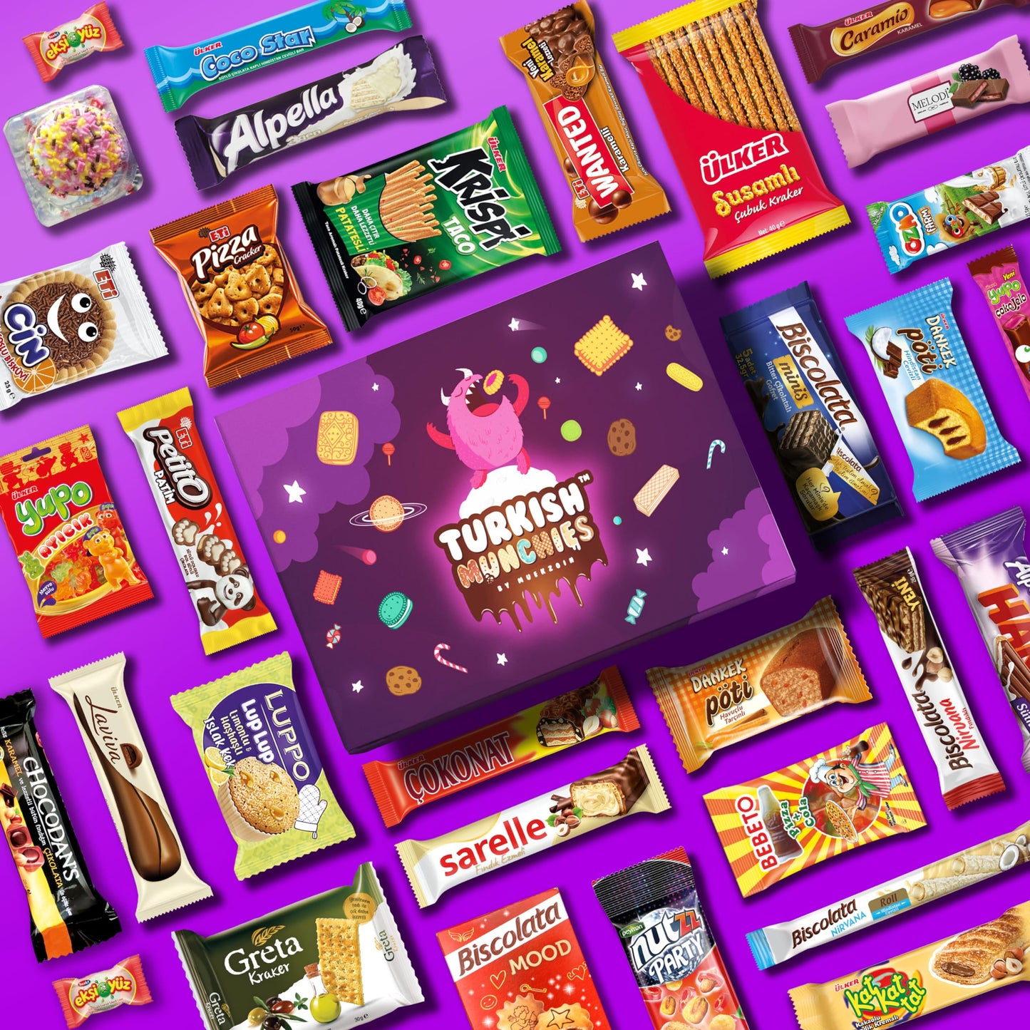 Mega International Snack Box | Premium Exotic Foreign Snacks | Unique Snack Food Gifts Included | Try Extraordinary Turkish Snac