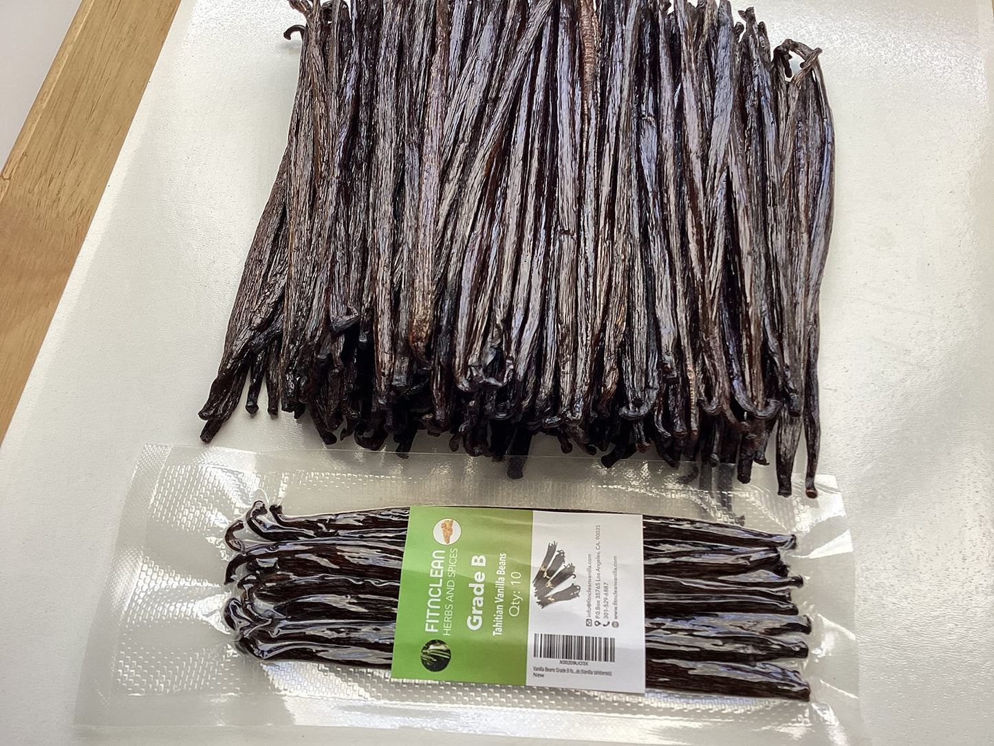 FITNCLEAN VANILLA 10 Vanilla Beans Grade B Tahitiensis 5.5-7 for Extract, Cooking and Baking, Non-GMO Whole Pods