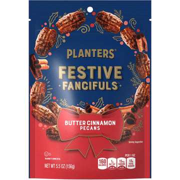 PLANTERS Limited Edition Kettle Cooked Cinnamon Pecans  Butter Flavored Pecans Snack  5.5 oz Bag  Perfect for Snacking and Sharing