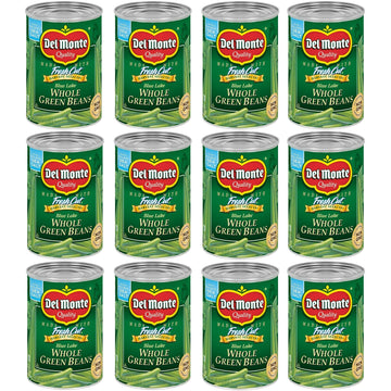 Del Monte Canned Whole Green Beans, 14.5 Ounce (Pack Of 12)