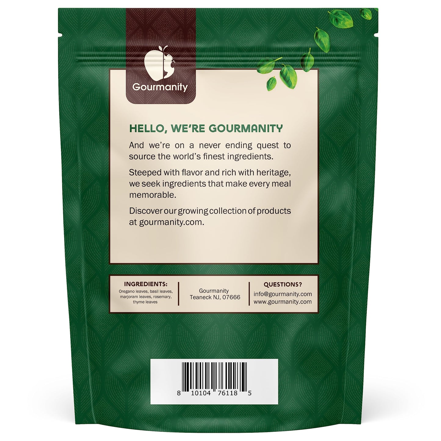 Gourmanity Italian Seasoning, The Perfect Blend Of Oregano, Basil, Marjoram, Rosemary And Thyme Herbs, Salt-Free, Use On Spaghet