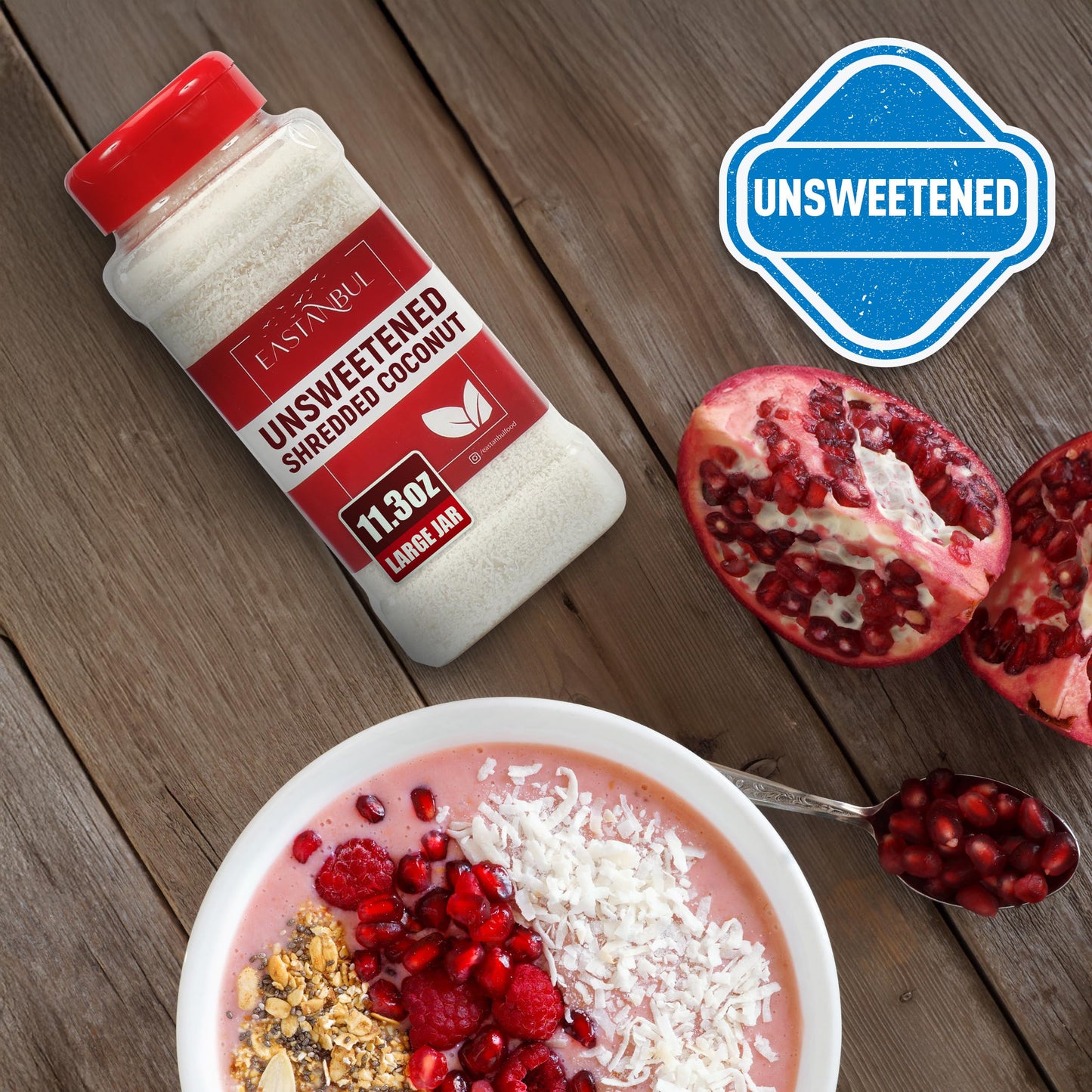 Eastanbul Shredded Coconut, 11.3Oz, Unsweetened Coconut Flakes, 100% Natural Shreds, Finely Shredded, Desiccated, Vegan, Gluten