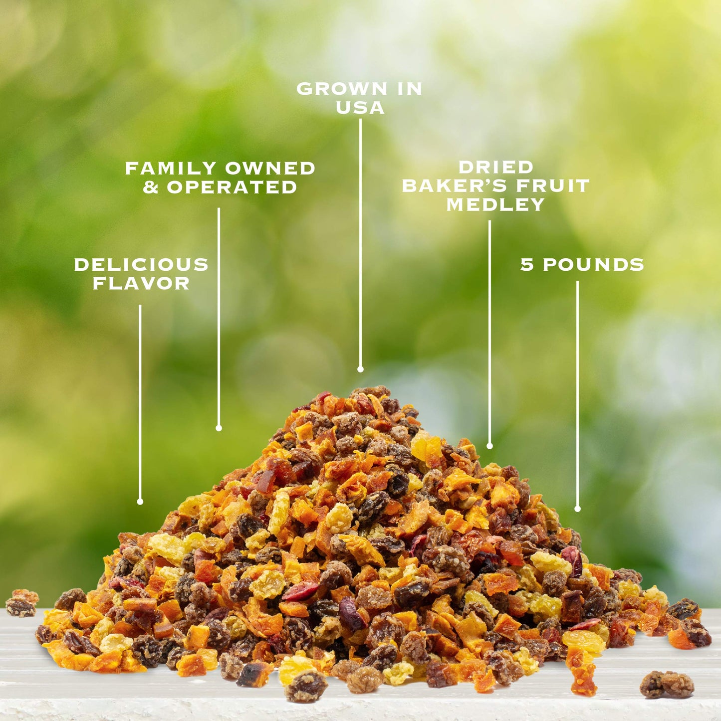 Traina Home Grown Sun Dried Baker’S Fruit Medley - Diced Peaches, Cranberries, Apricots, Pears, Nectarines, And Raisins - Non Gmo, Gluten Free, Value Size(5 Lbs)