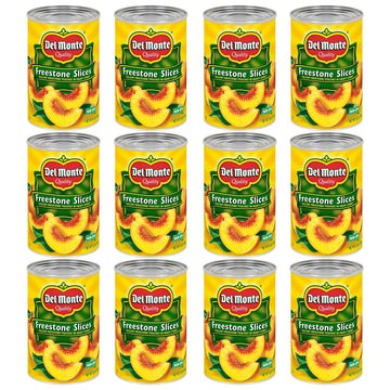 Del Monte Canned Sliced Freestone Peaches in Heavy Syrup  15.25 oz Can (Pack of 12)