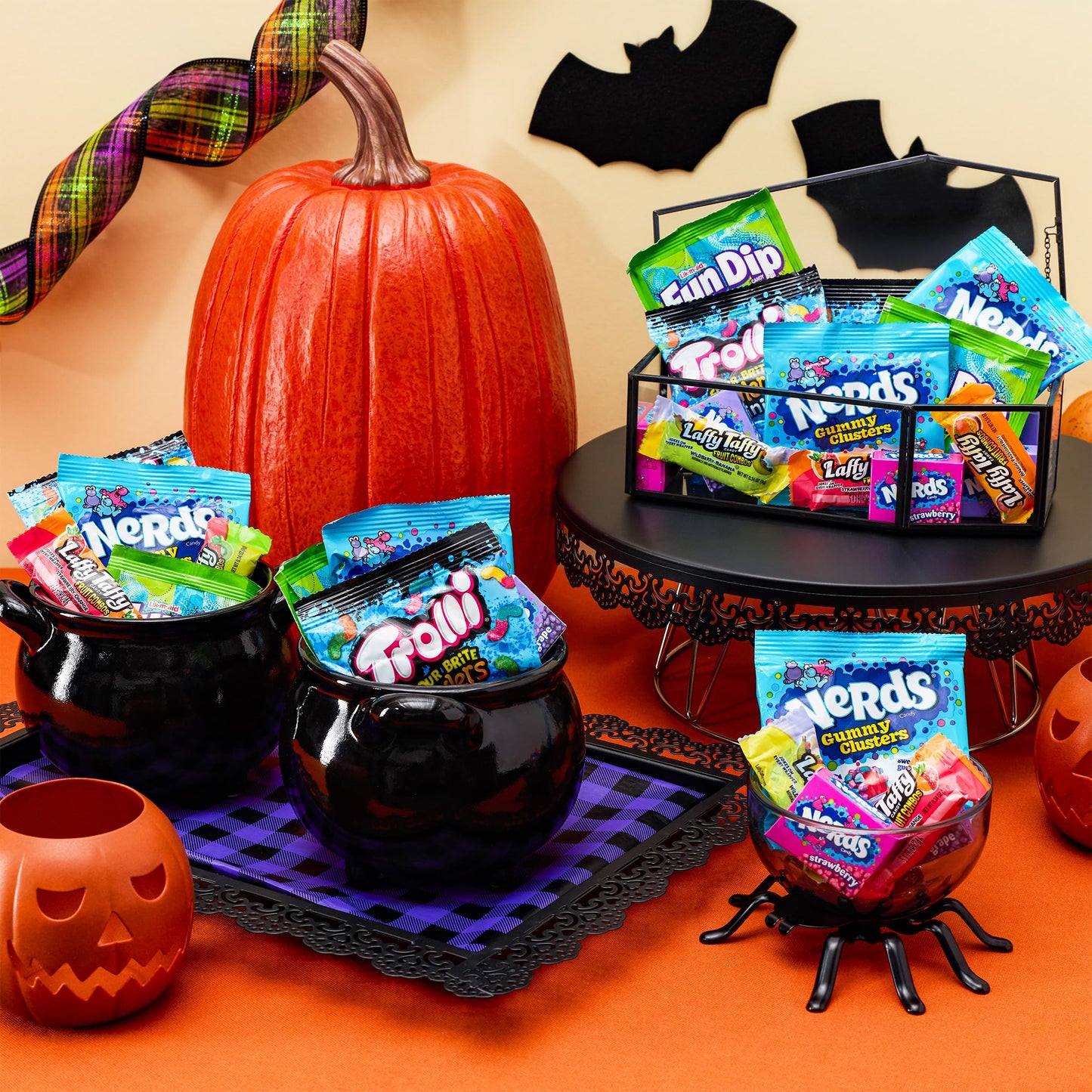 Halloween Candy Variety Seekers  Trick-or-Treat Variety Bag  NERDS Gummy Clusters  Fun Dip  Trolli  Laffy Taffy and More  45ct  18.9oz