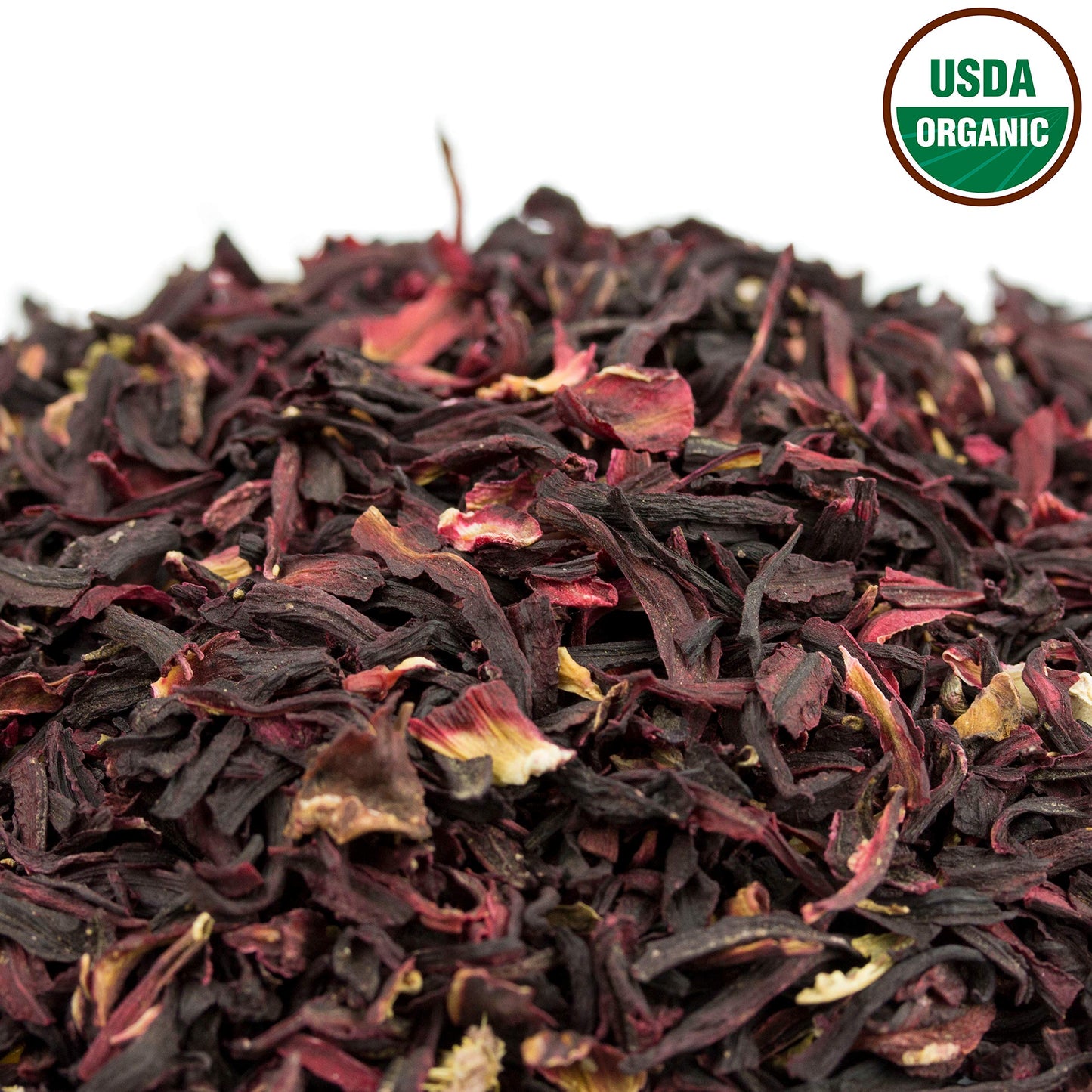 U.S. Wellness Naturals Hibiscus Tea - 100% Organic, Caffeine-Free, 16oz Bulk Resealable Bag