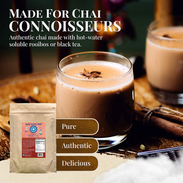 Blue Lotus Chai - Rooibos Masala Chai - Makes 530 Cups - 1 Pound Bulk Bag Masala Spiced Chai Powder With Organic Spices - Instan