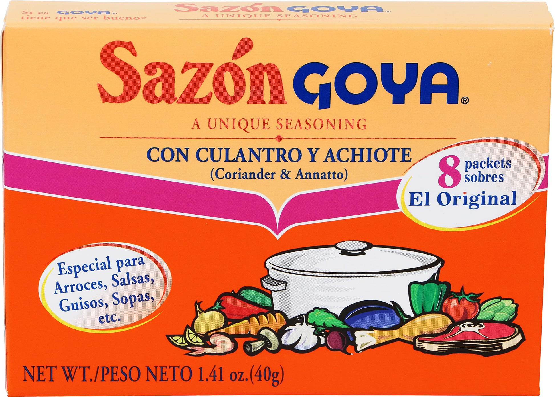 Goya Foods Saz  n Seasoning with Coriander & Annatto, 1.41 Ounce