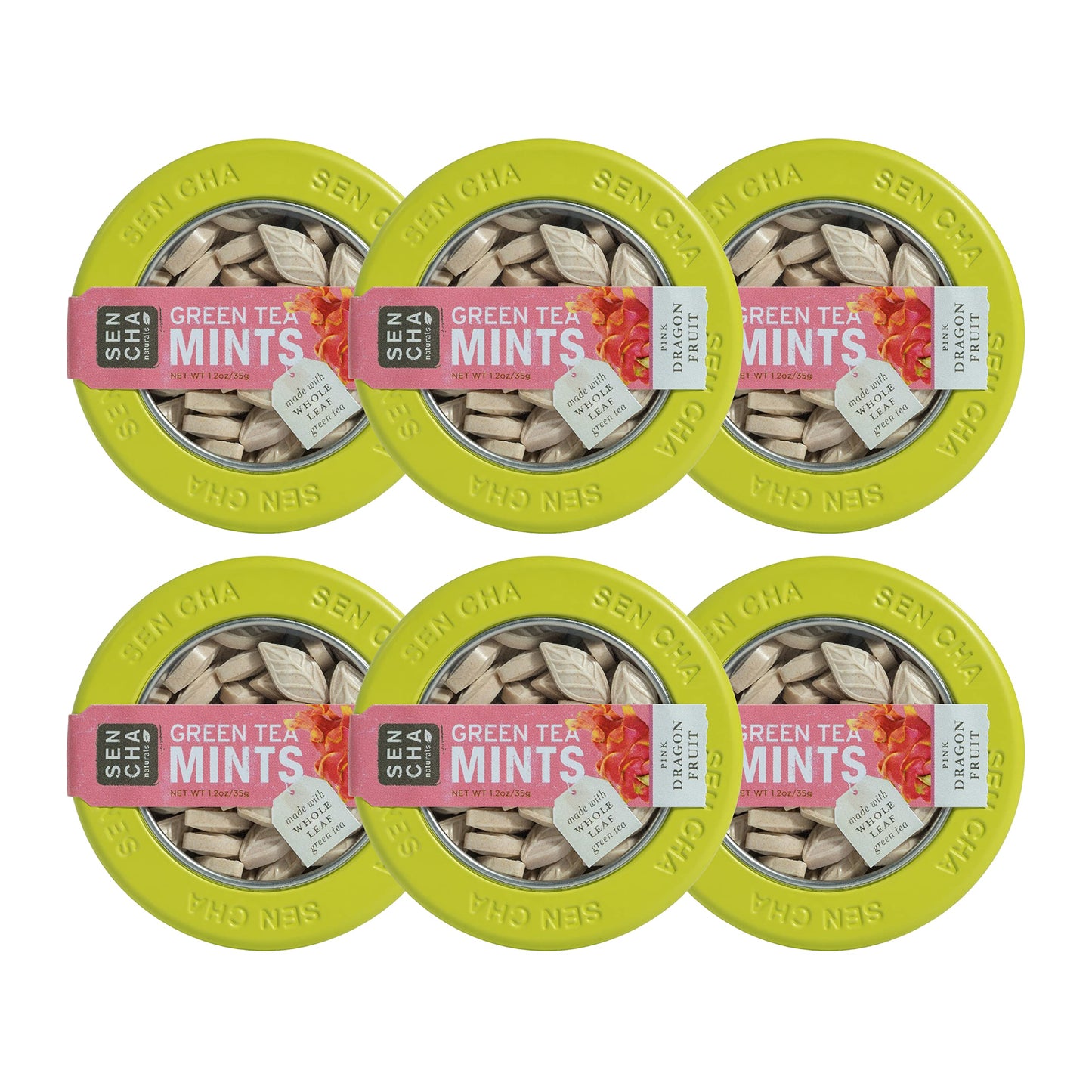 Sen Cha Naturals Green Tea Mints (Pink Dragonfruit, 1.2Oz (Pack Of 6))