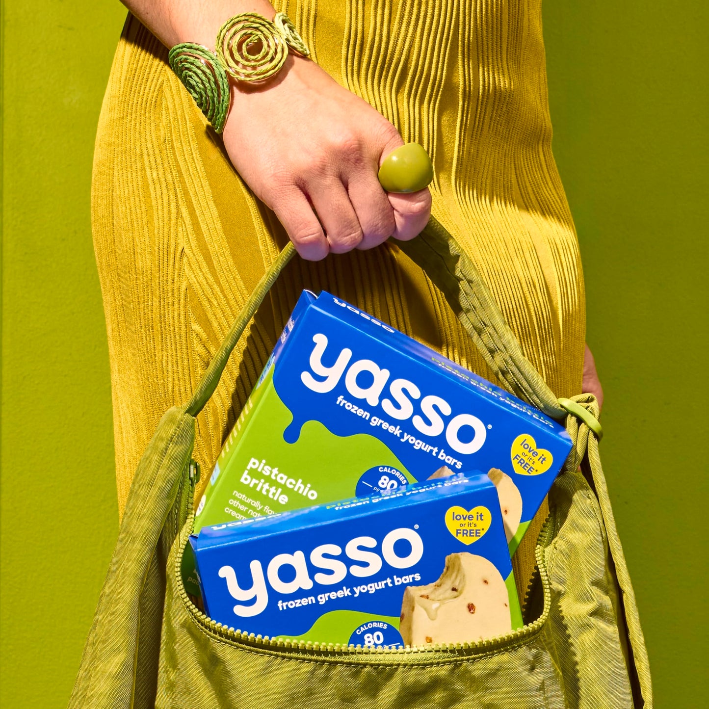 Yasso Frozen Greek Yogurt Bars Pistachio Brittle Bars 4 Count for a ridiculously creamy frozen snack made with the goodness of g