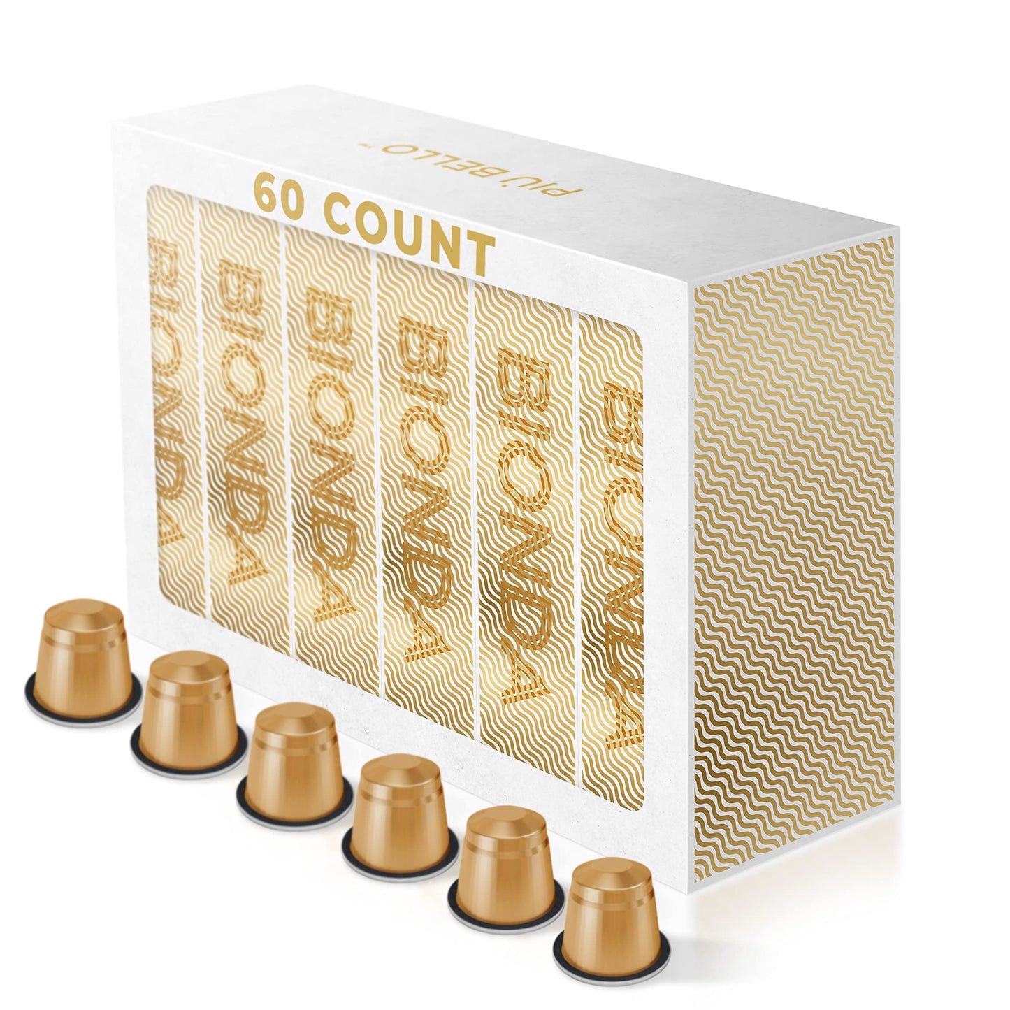 PIU BELLO Espresso Coffee Pods for Nespresso Original Machines – Rich & Balanced Taste – 60 Count, Kosher Certified