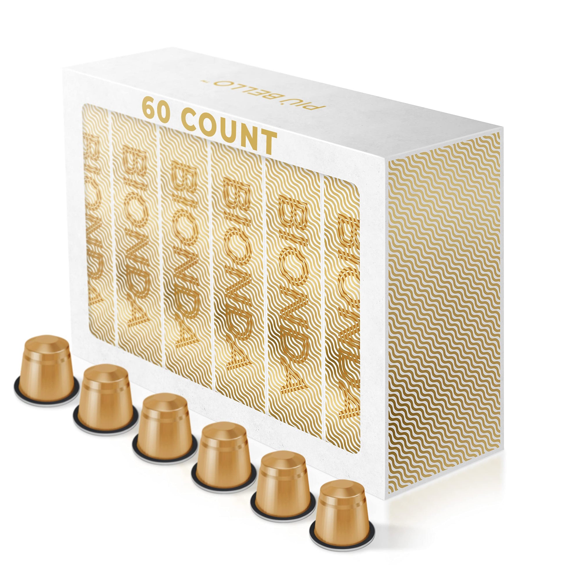 PIU BELLO Espresso Coffee Pods for Nespresso Original Machines – Rich & Balanced Taste – 60 Count, Kosher Certified
