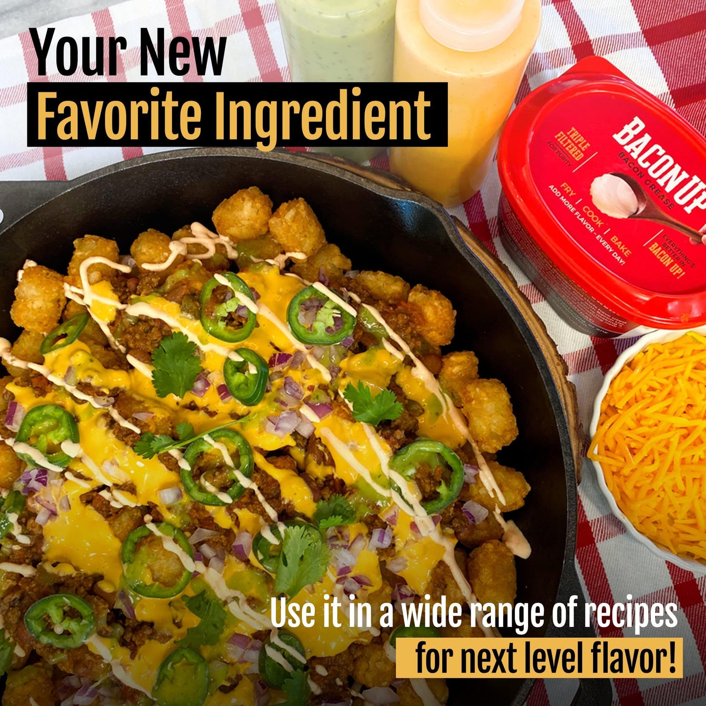 Bacon Up Bacon Grease - 14 Ounces, Triple-Filtered Cooking Fat, No Carbs, Gluten-Free, Ideal for Frying & Baking