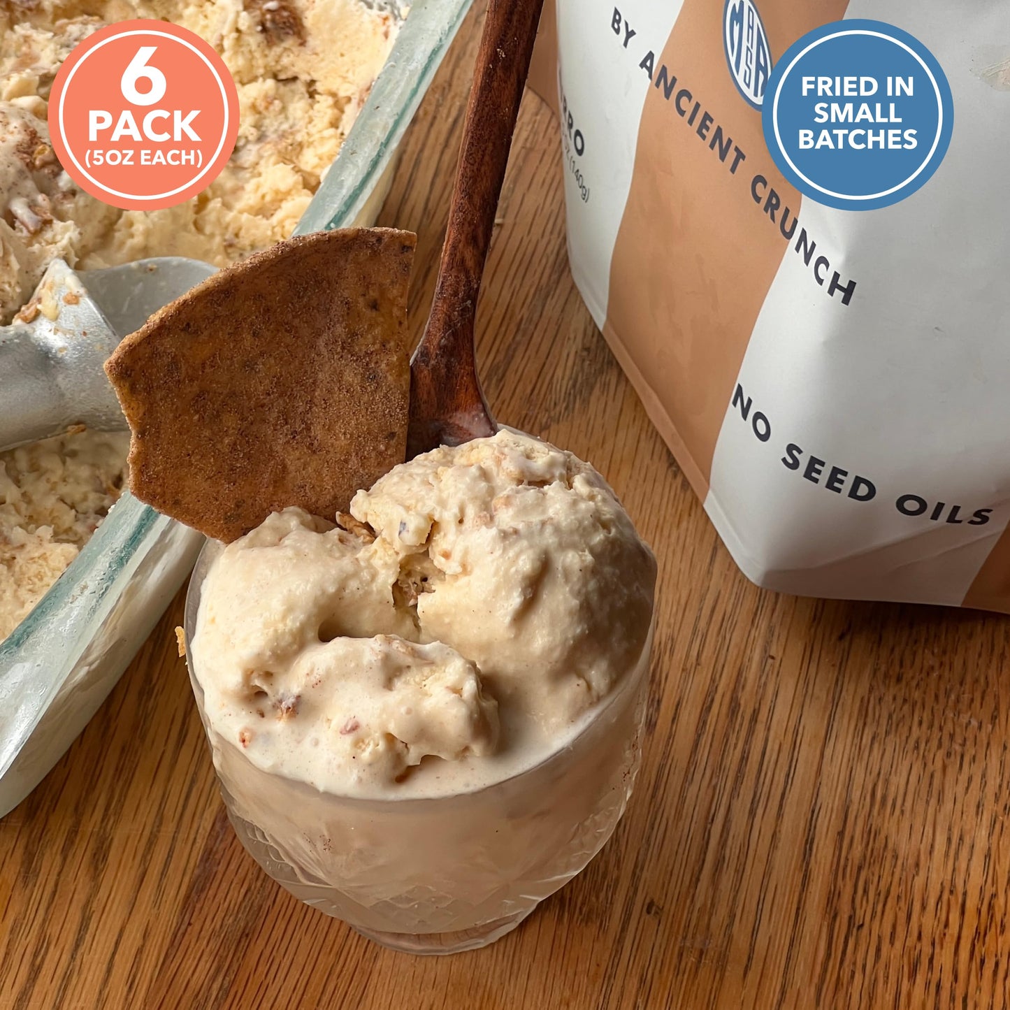 Masa Tortilla Chips - Churro Chips - No Seed Oil Snacks - Corn Tortillachips - Made With Grass Fed Beef Tallow, Powdered Sugar,