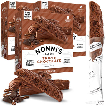 Nonni'S Triple Chocolate Biscotti Italian Cookies - 3 Boxes Triple Chocolate Italian Biscotti Cookies W/Dark Chocolate - Biscott