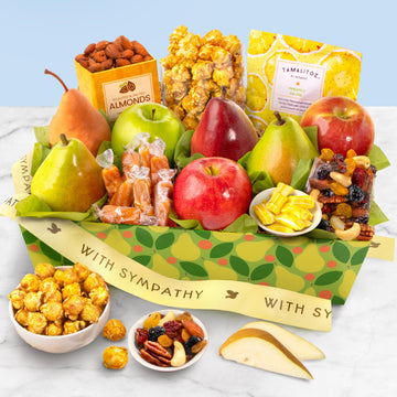 A Gift Inside Orchard Delight Fruit and Gourmet Gift Basket - 17 Piece Set