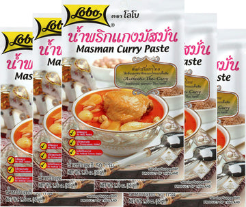 Lobo Masaman Curry Paste - No Msg, No Preservatives, No Artificial Colors (Pack Of 5)