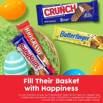 Butterfinger, Crunch, Baby Ruth And 100 Grand, Bulk 20 Pack, Assorted Full Size Chocolate Candy Bars, 35 Oz
