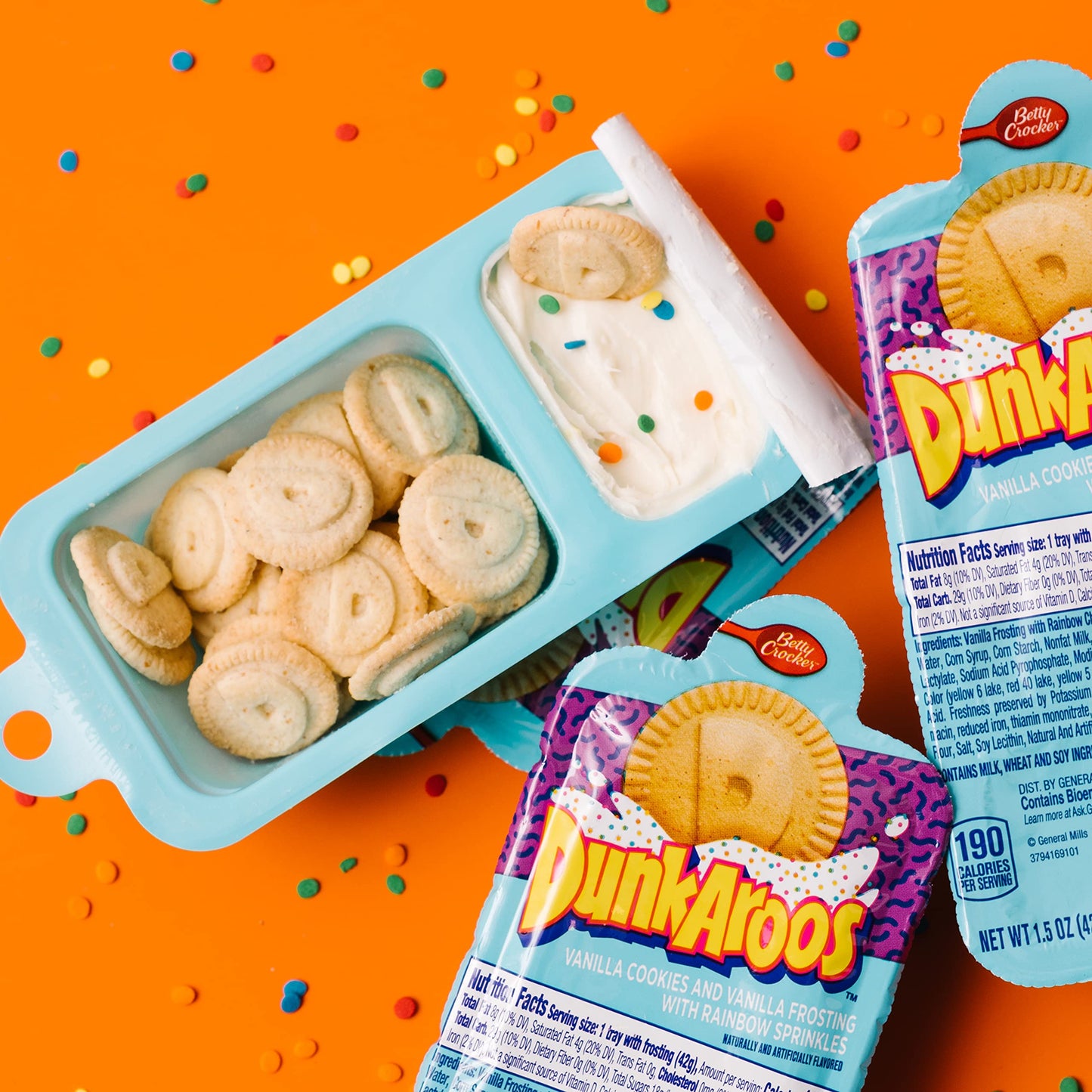 Dunkaroos Vanilla Cookies And Vanilla Frosting With Rainbow Sprinkles, 6 Ct