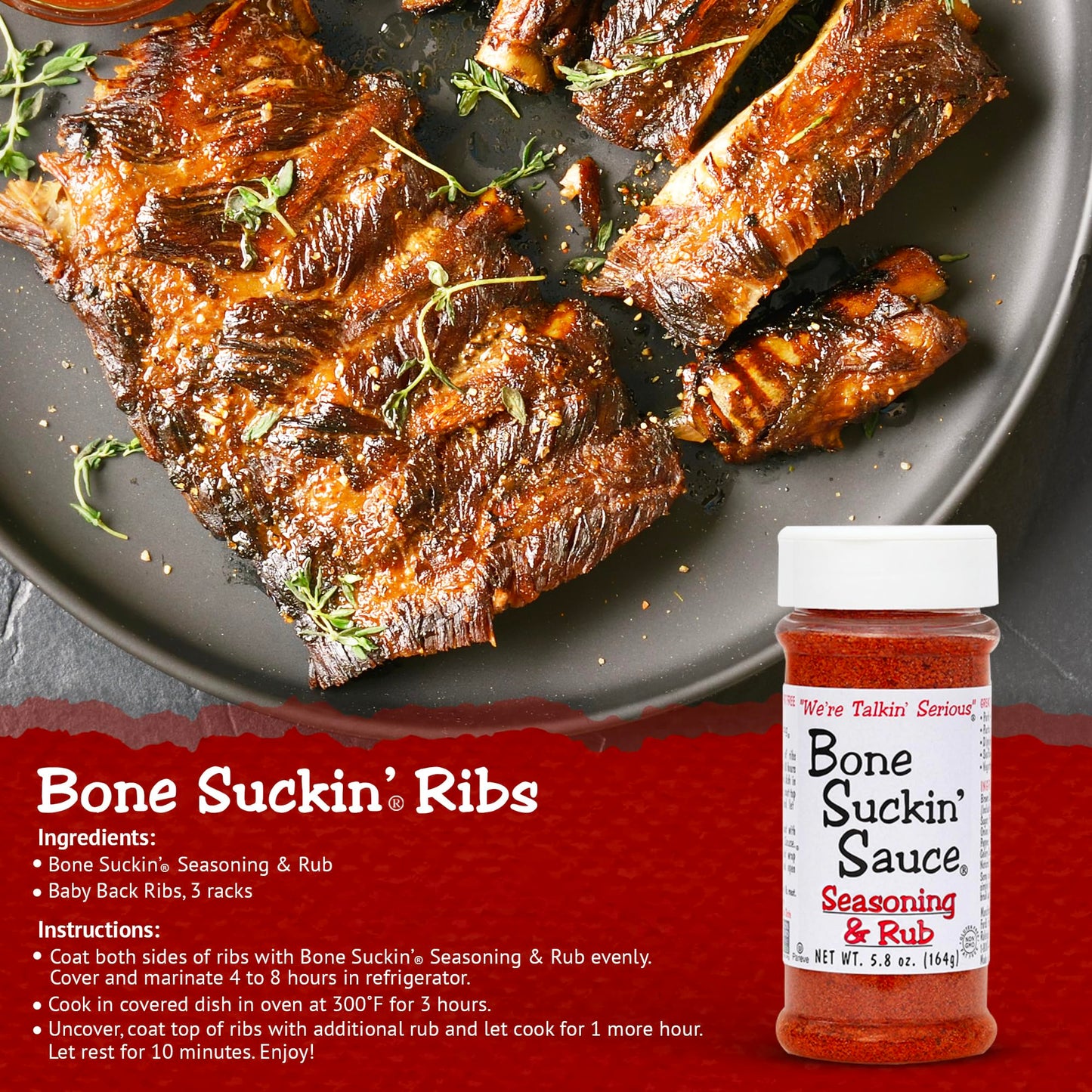 Bone Suckin  Seasoning & Rub Variety, Original, Steak, Chicken - Non-GMO, Gluten-Free, Fat Free, Kosher, Pareve, No Anti Caking