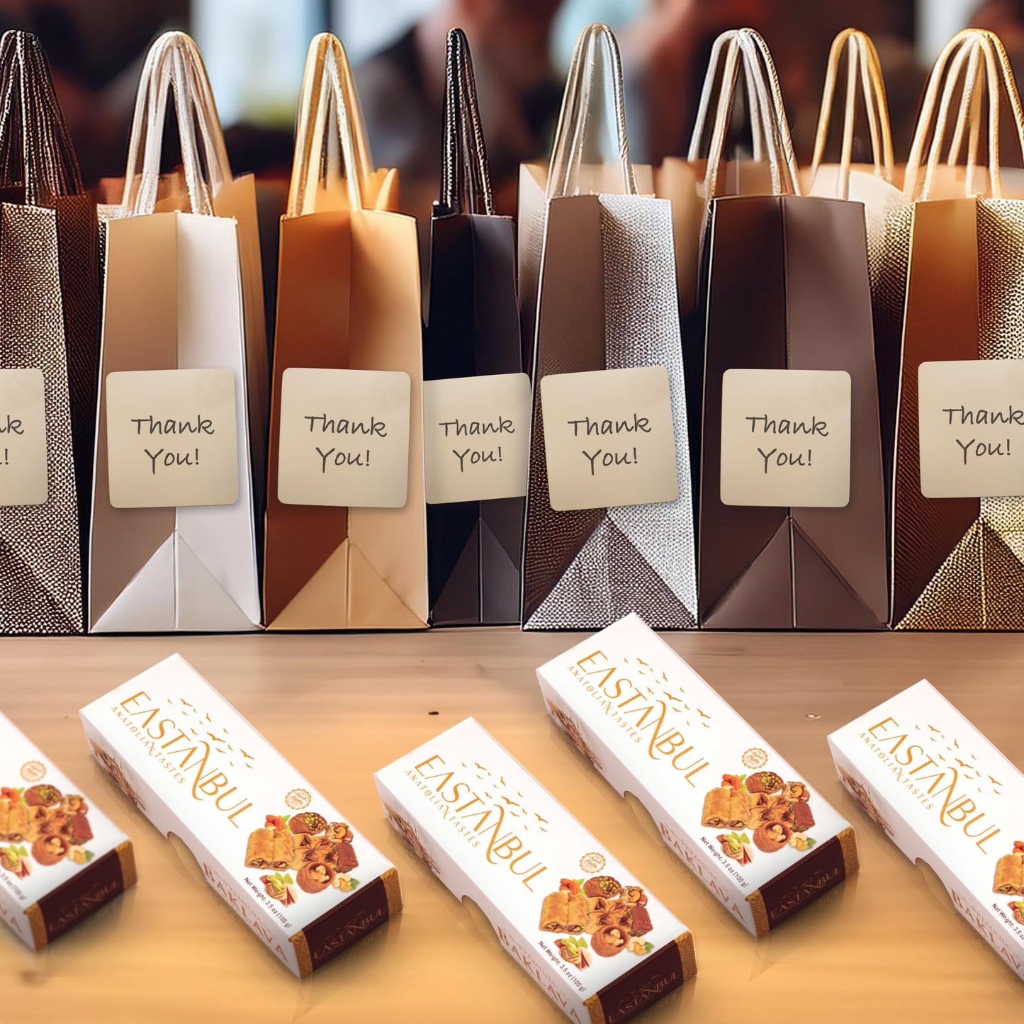 Eastanbul Baklava, 5 Packs Baklava Gift Box, Baklava Pastry, Middle Eastern Sweets Gift Box, Premium Gourmet Desserts, Baklava P