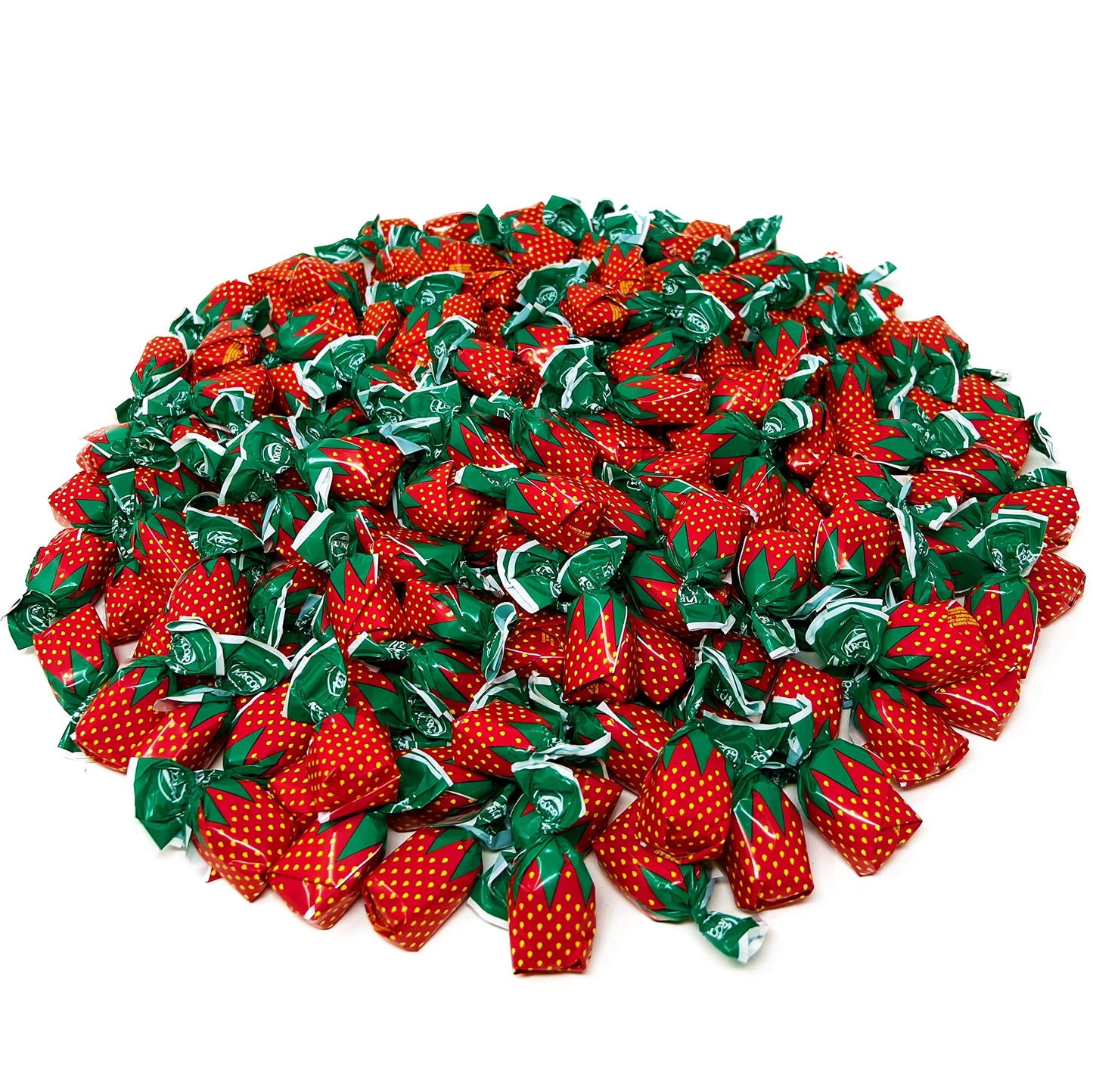 Assortit Strawberry Filled Hard Candy - Classic Bon Bons - 3 lbs - Individually Wrapped - Red