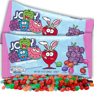 JolliRancher Jelly Beans Candy, Bulk 2 Pack Jelly Beans Candy Bags, 5 Assorted Original Fruit Flavors Kids Gummy Candy, Party Ba