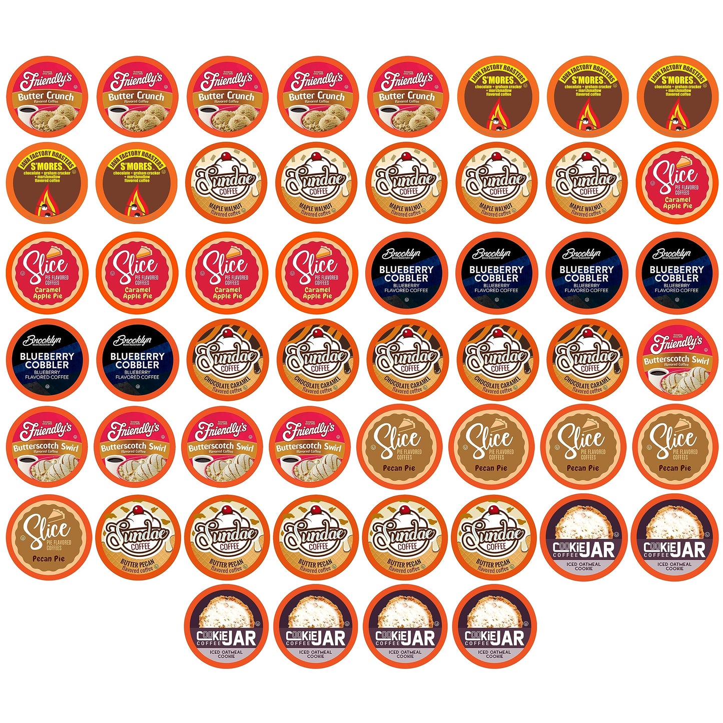 Two Rivers Coffee Dessert Coffee Pods Sampler, Flavored Variety Pack, 52 Count, Compatible with K Cup Brewers