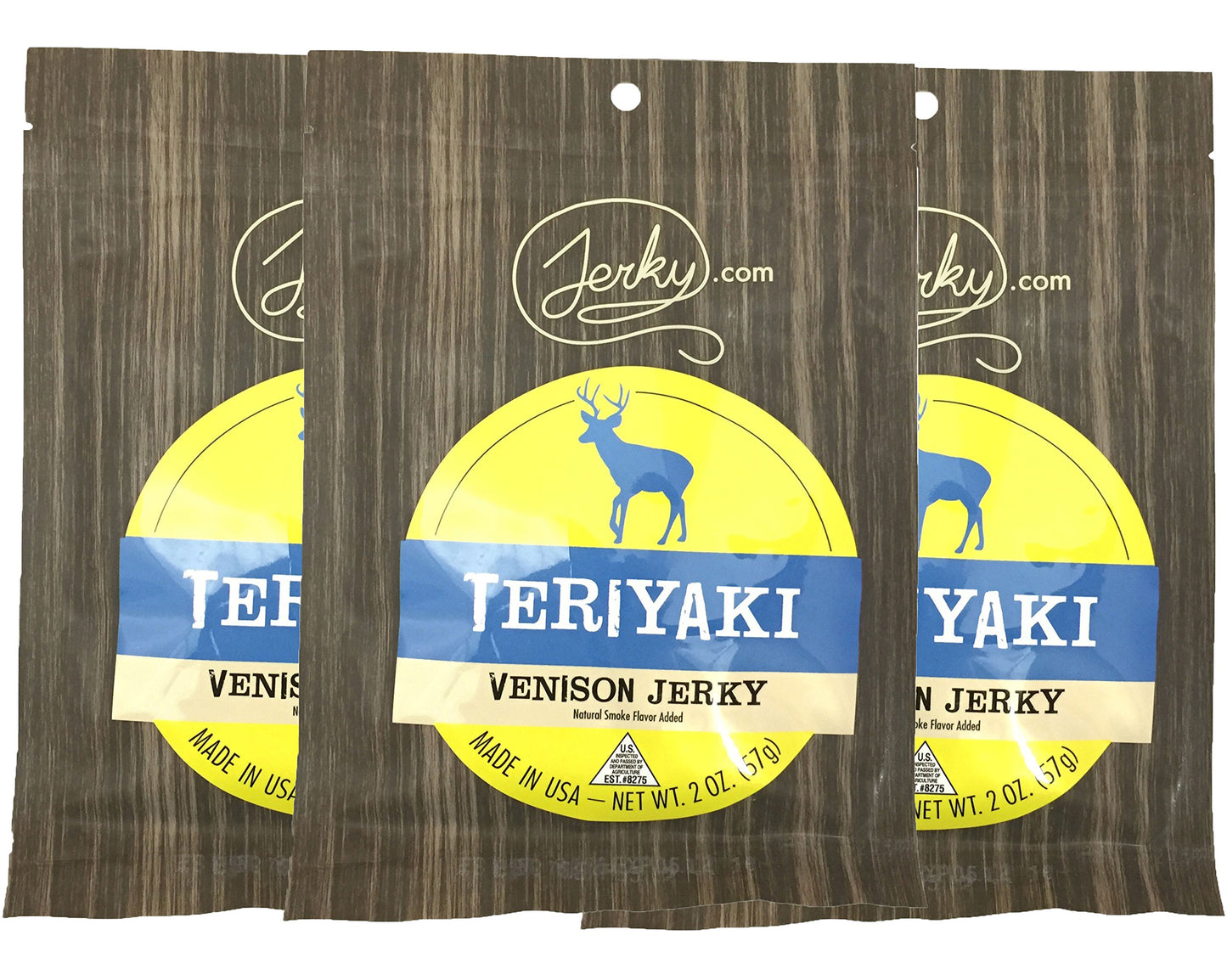 Jerky.Com'S Exotic Teriyaki Venison Jerky - Wild Game Meat Snacks, Exotic Snacks, High-Protein, All-Natural, No Added Preservati
