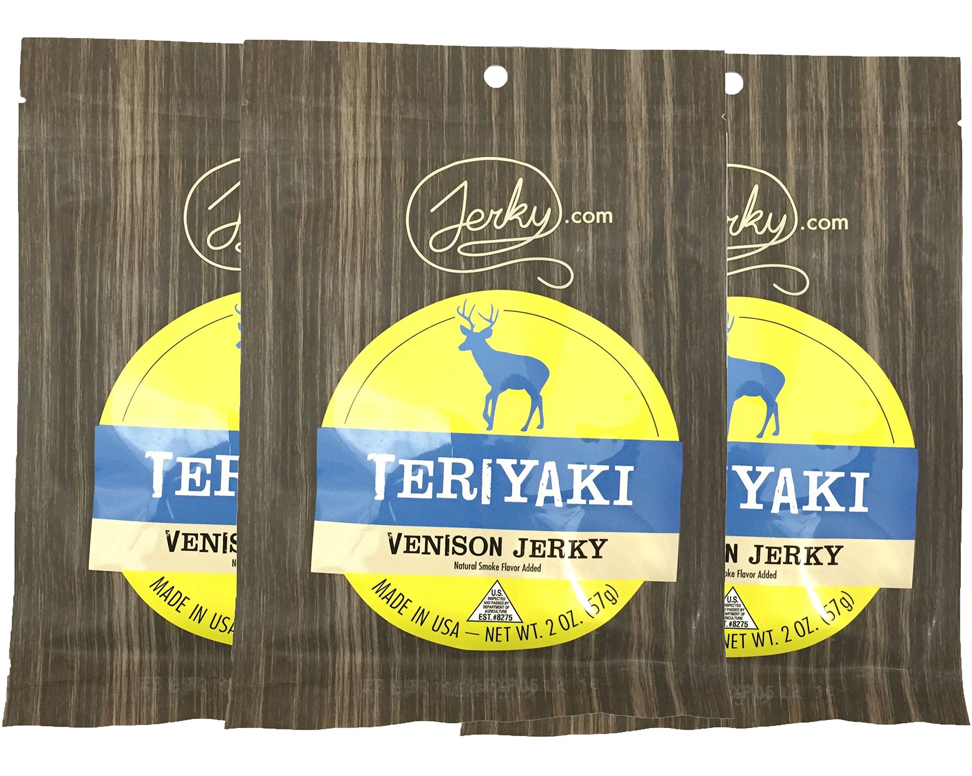 Jerky.Com'S Exotic Teriyaki Venison Jerky - Wild Game Meat Snacks, Exotic Snacks, High-Protein, All-Natural, No Added Preservati