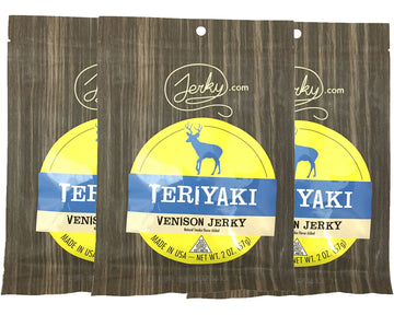Jerky.Com'S Exotic Teriyaki Venison Jerky - Wild Game Meat Snacks, Exotic Snacks, High-Protein, All-Natural, No Added Preservati