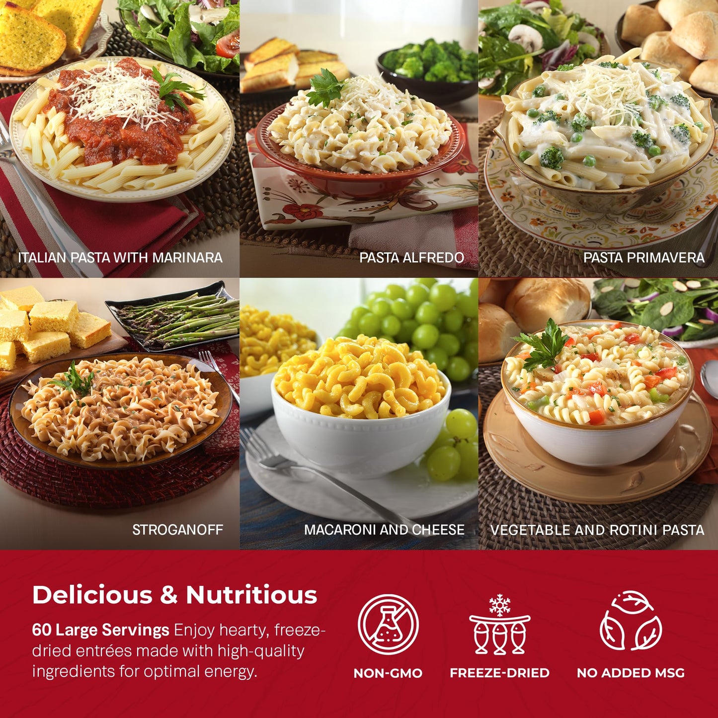 Legacy Food Storage 60 Serving Emergency Food Supply Bucket, 12 Entrees, 23,400 Total Calories, Shelf Stable Lunch & Dinner, Freeze Dried Survival Meals For Mre Camping, Hiking, Prepping