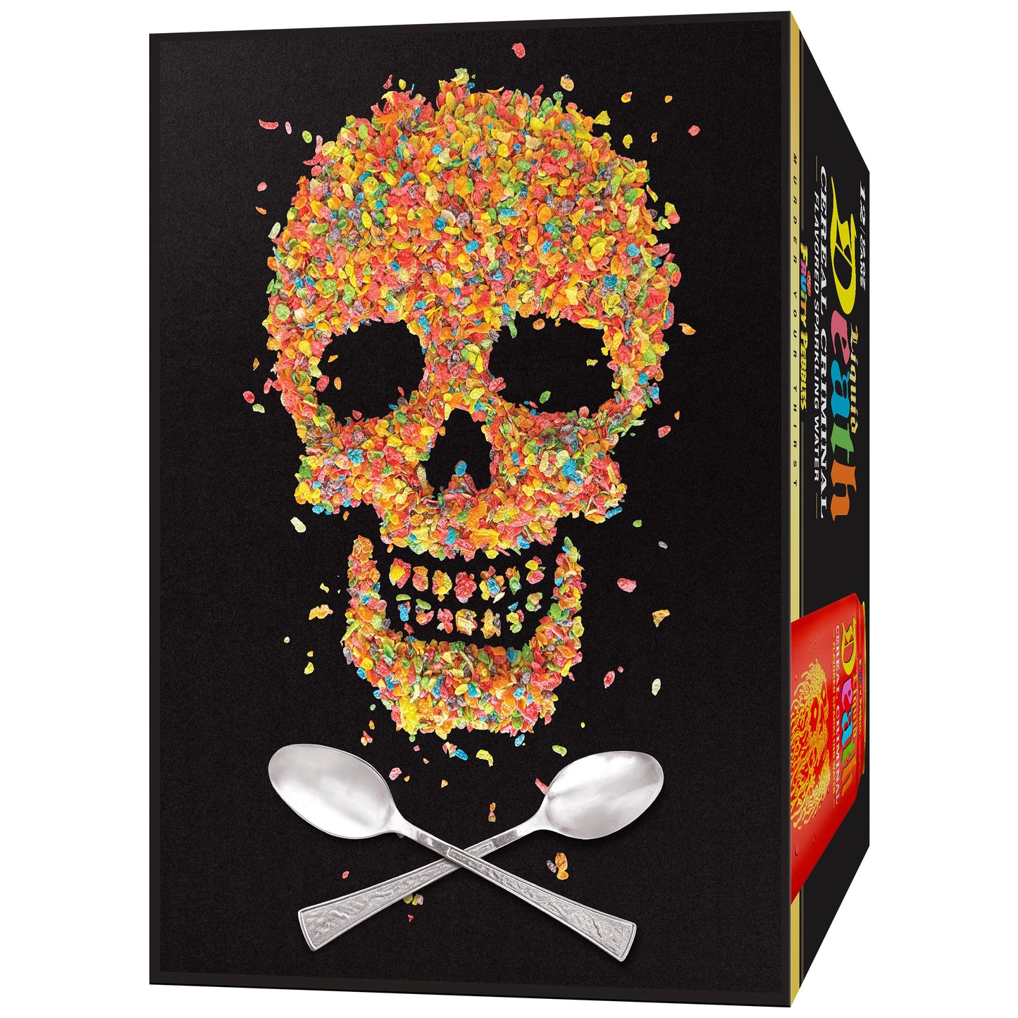 Liquid Death  Cereal Criminal  Fruitty Pebbles-Flavored Sparkling Water  12-Pack (12oz Cans)  Low Sugar  Huge Flavor & No Artificial Sweeteners