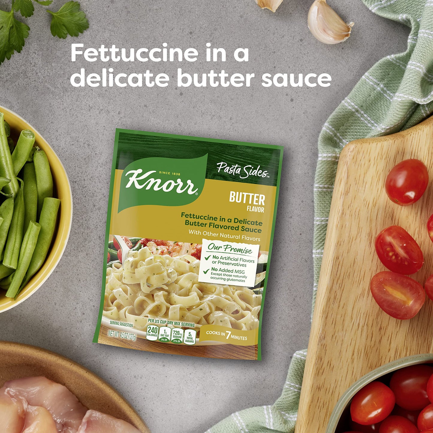 Knorr Pasta Sides Butter Fettuccine For Delicious Quick Pasta Side Dishes No Artificial Flavors, No Preservatives, No Added MSG