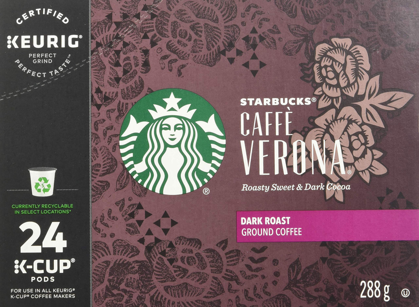 Starbucks Caffe Verona Dark K-Cup Pods for Keurig, 128 Count (Pack of 1)