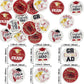 Ephlyn 54Pcs Graduation Cupcake Toppers Wafer Paper Red Grad Caps 1.8cm
