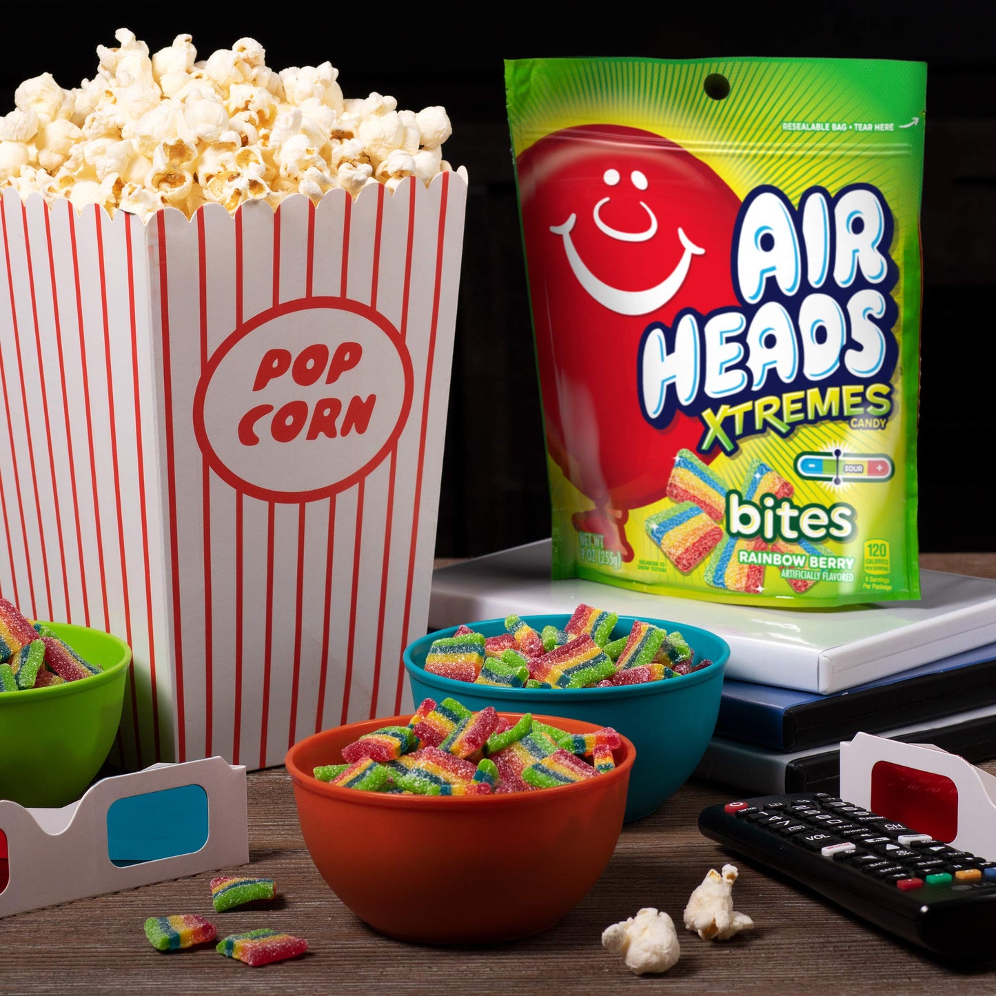 Airheads Xtremes Bites, Rainbow Berry, 30.4 OZ Stand Up Bag, Multicolor