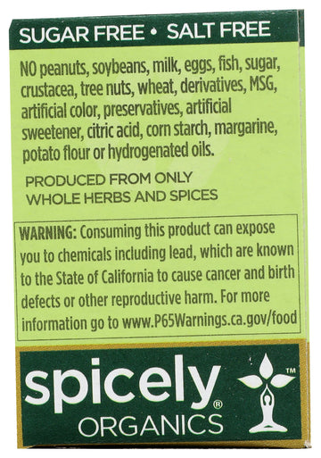 Spicely Organic Chicken Seasoning 0.4 Oz Certified Gluten Free