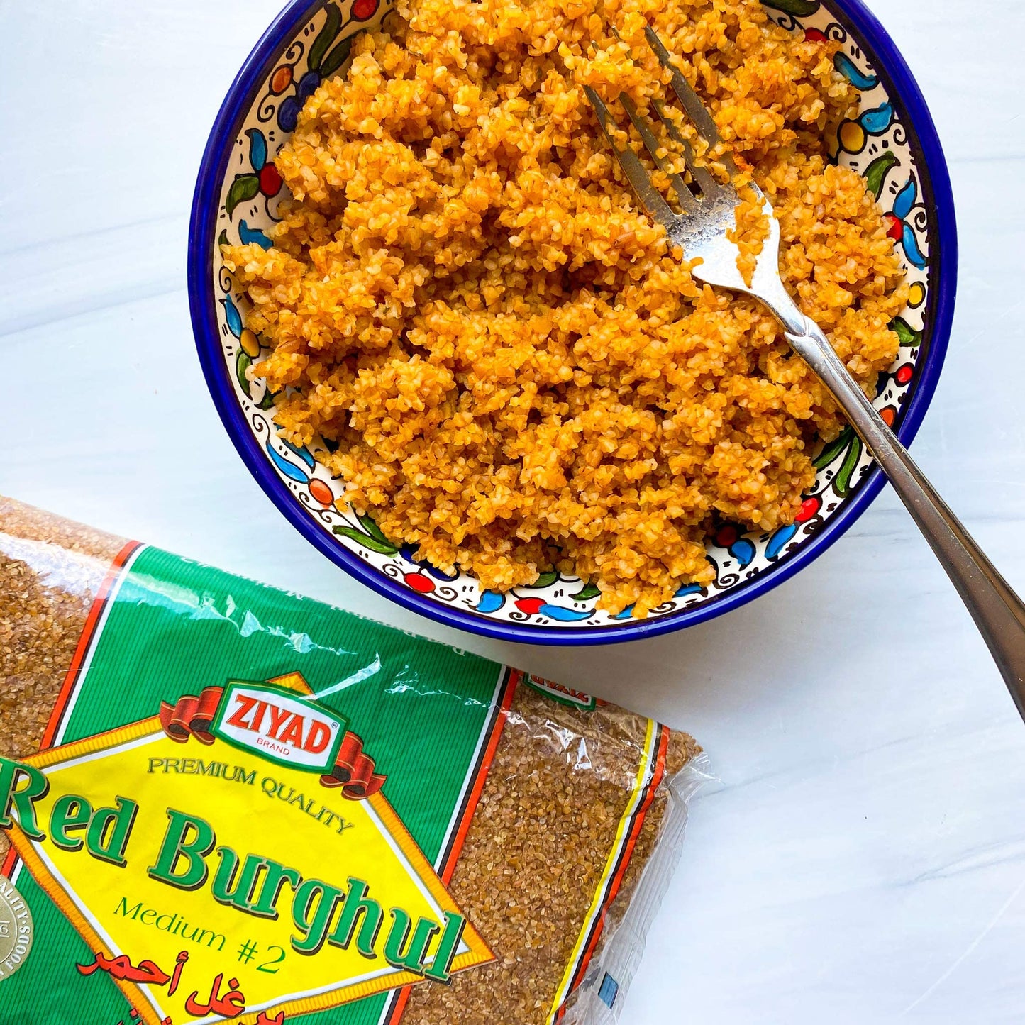 Ziyad Red Burghul, Number 2 Medium Bulgur, Bread Filler Perfect For Bread Crumbs, Oats, Tabouli, Kibbeh, Curries! 32 Oz