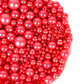 Kasvan Red Pearl Sugar Sprinkles - Edible Candy Pearls 130G/4.58 Oz, Mix Size, Baking Cake Decorations, Ice Cream Toppings And C