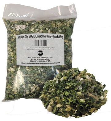Naturejam Dried & Washed Chopped Green Onions 4 Ounce Bulk Bag-Just 1 Ingredient, 100% Dehdrated Scallions