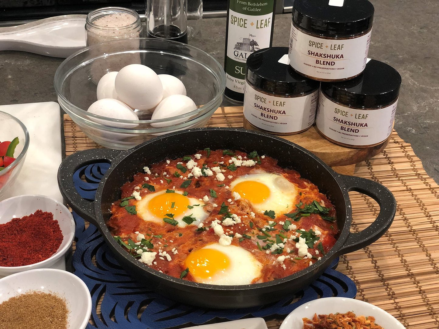Premium Shakshuka Blend By Spice + Leaf, 3 Oz - Kosher, Vegan, Preservative Free Spice. Vegetarian, Dairy Free And Salt Free