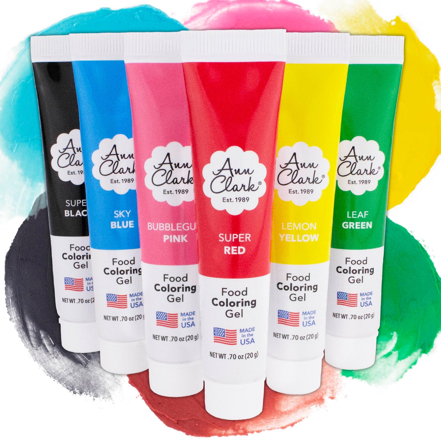 Ann Clark Gel Food Coloring & Easter Egg Dye Made In Usa .7 Oz, 6 Colors