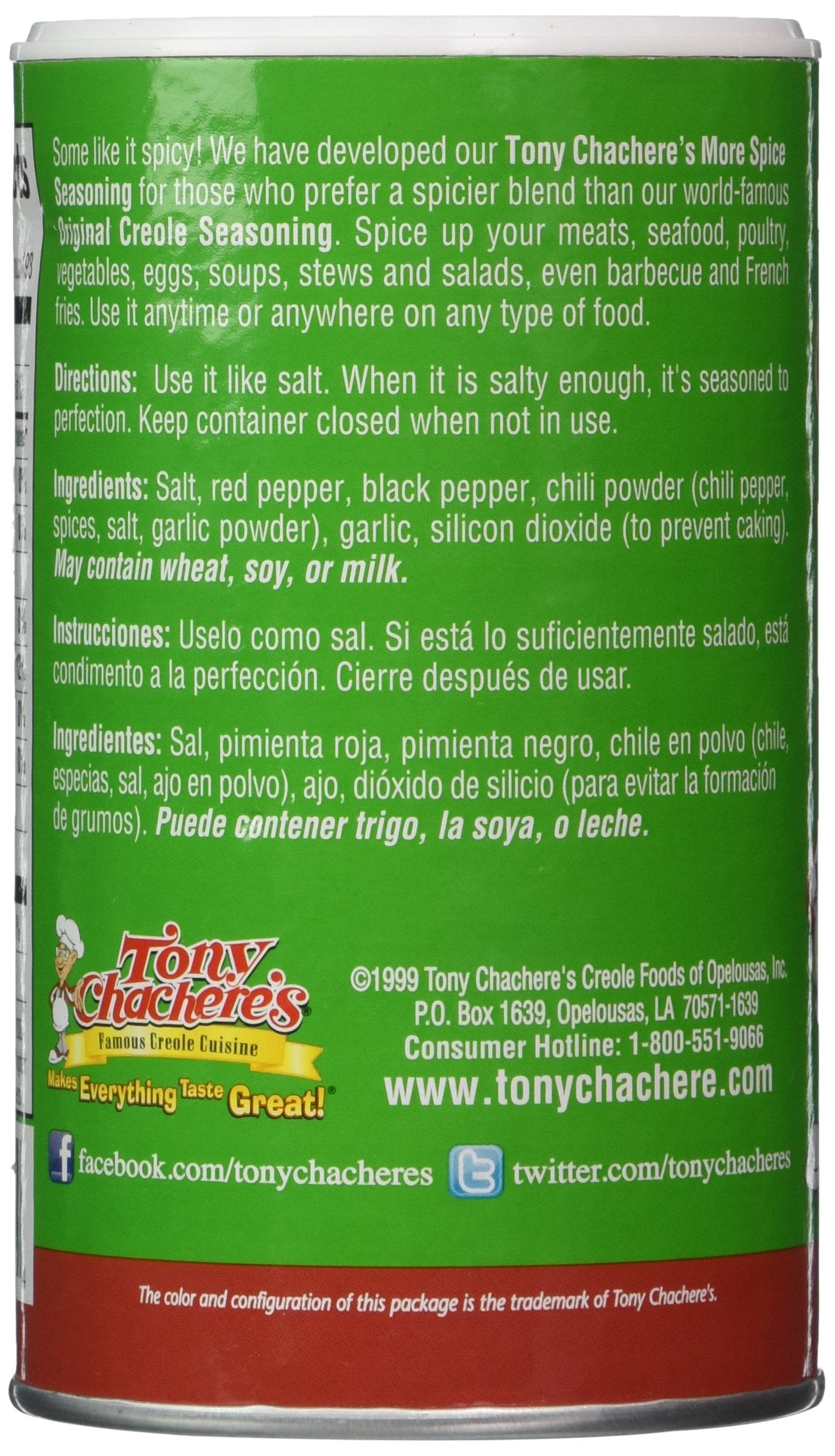 Tony Chachere'S Ssnng More Spice,7 Oz