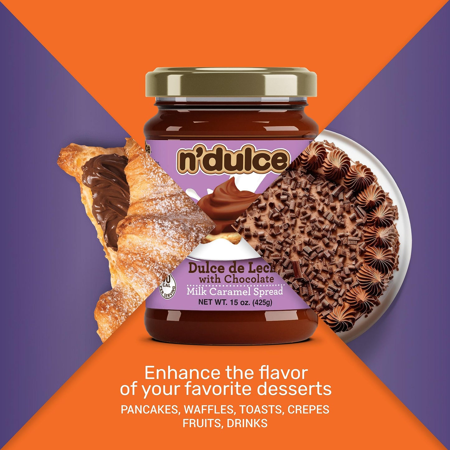 Ndulce Dulce De Leche With Chocolate Spreadable | Caramel Creams | Syrups For Coffee Drinks | Creamy And Rich Flavor | Gluten-Fr