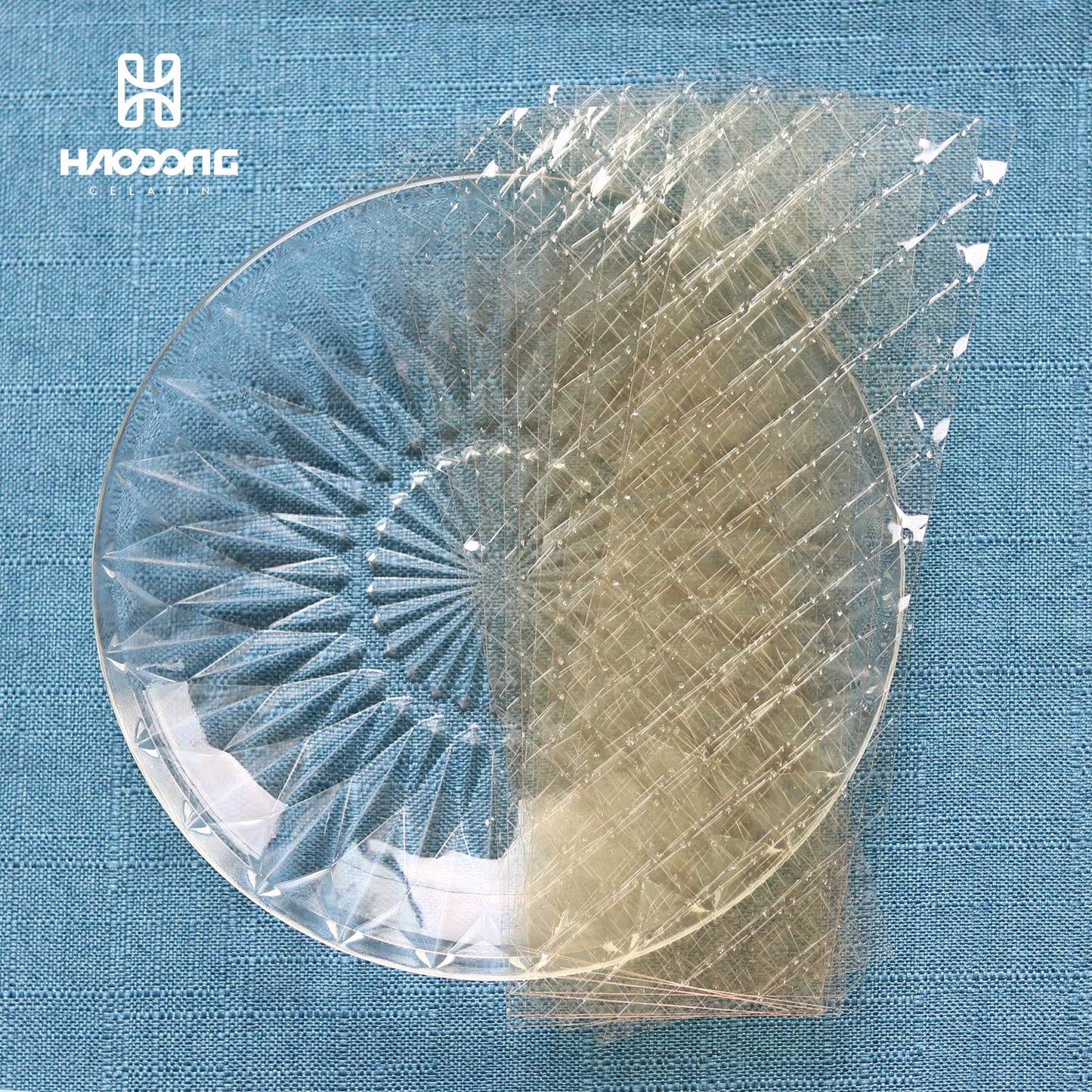 Haodong Beef Platinum Leaf Gelatin Sheets - 1KG/2.2LBS (450-500 Sheets) 240Bloom Gelatin Leaves for Mousse Mirror Glaze Cream Ca