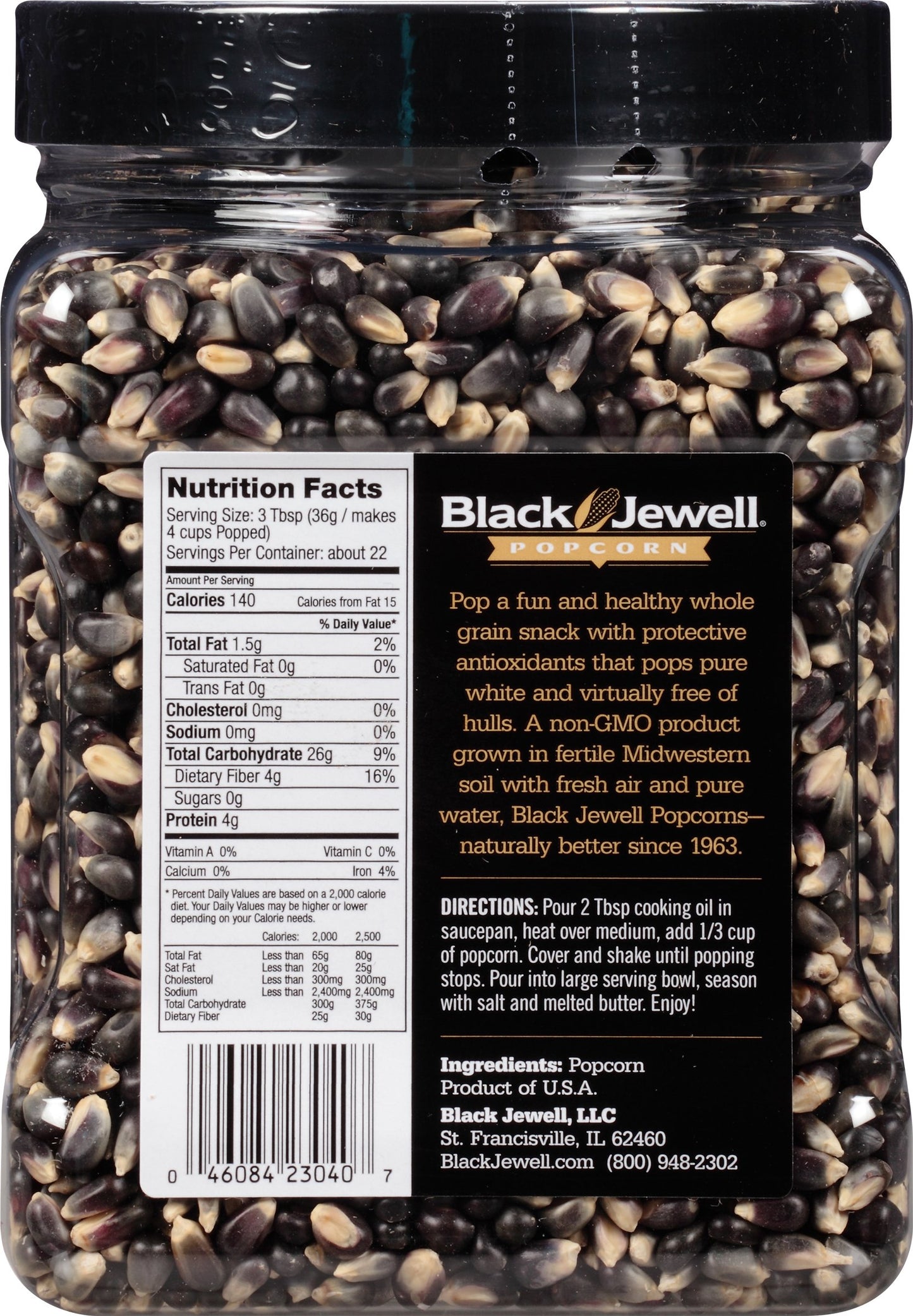 Black Jewell Popcorn Jar Original Black