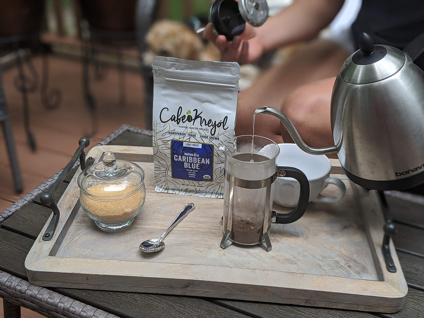 Cafe Kreyol Organic Caribbean Blue | 2 Lb - Haitian Blue Light Roast Coffee - Whole Bean Coffee, High Caffeine - Smooth Low Acid With Notes Of Almond And Walnut