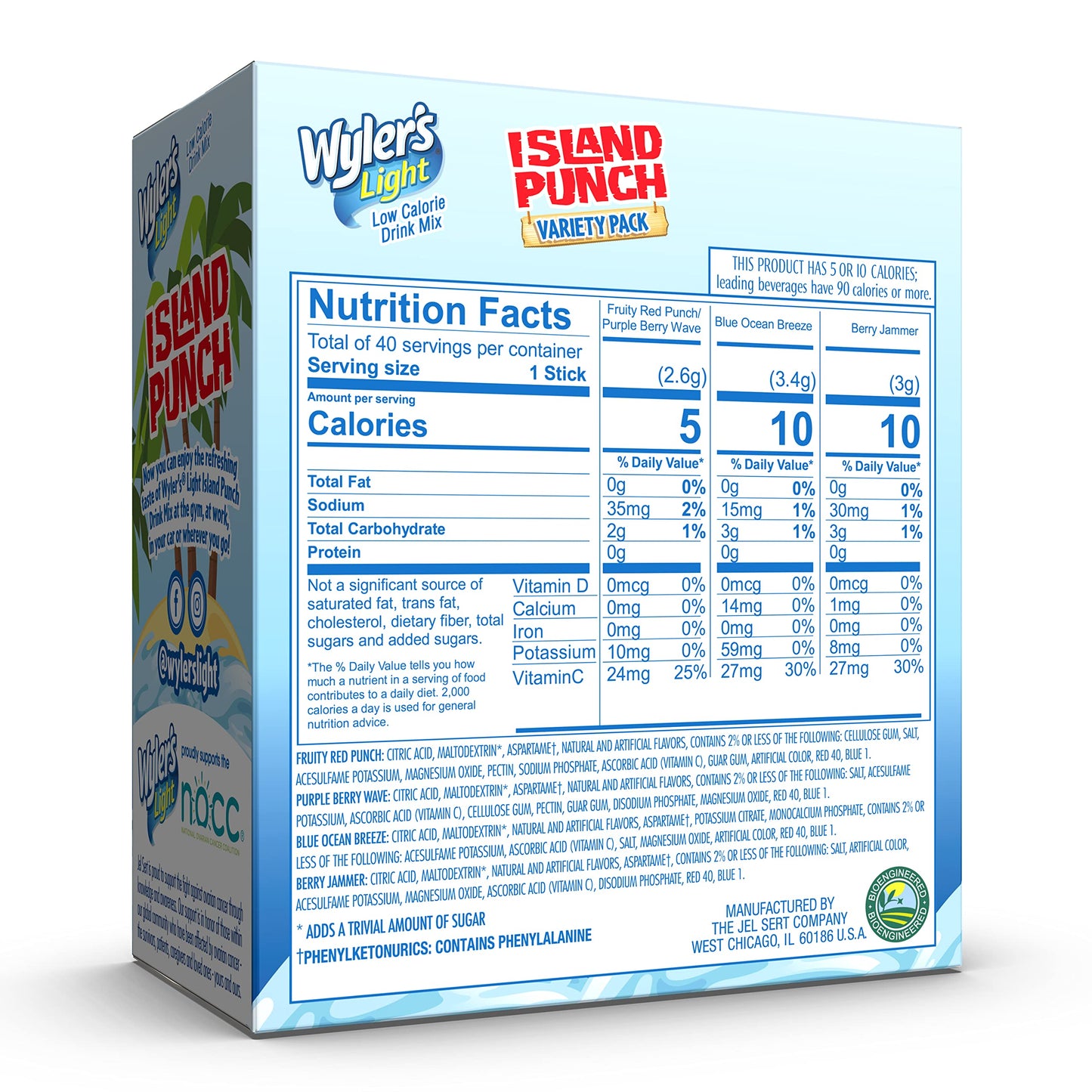 Wyler'S Light Island Punch Singles To Go, Variety Pack, Fruity Red Punch, Purple Berry Wave, Berry Jammer And Blue Ocean Breeze,