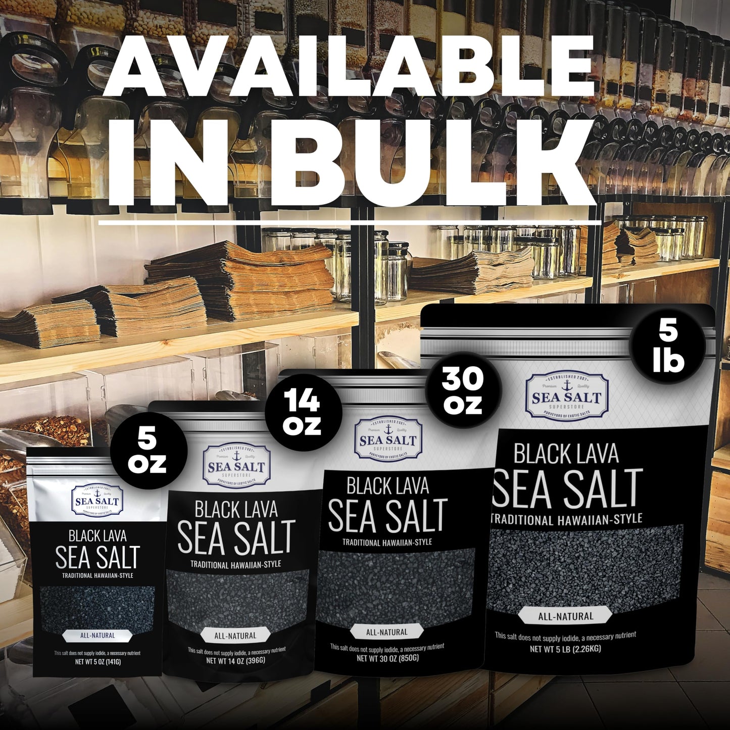 Hawaiian-Style Black Lava Sea Salt for Cooking & Finishing  Black Sea Salt with Activated Charcoal  5 oz Bag